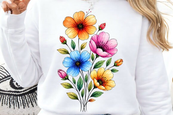 Download Colorful Wildflower Floral Design PNG - Floral Collection