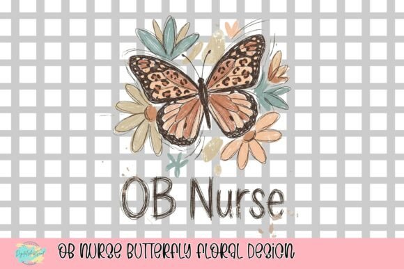 Download OB Nurse Butterfly Floral Design - Floral Collection