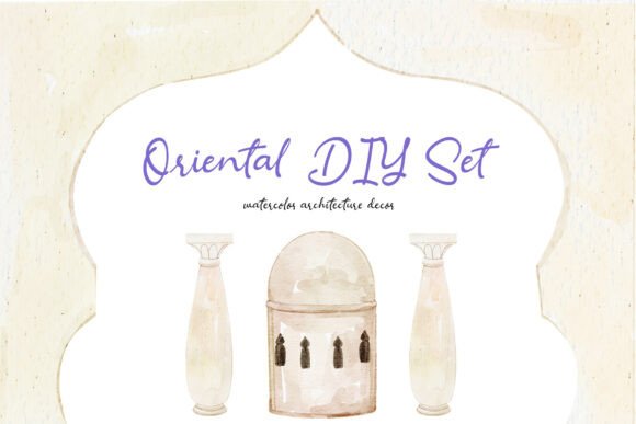 Download Oriental DIY Watercolor PNG Decor Set - Decor Collection